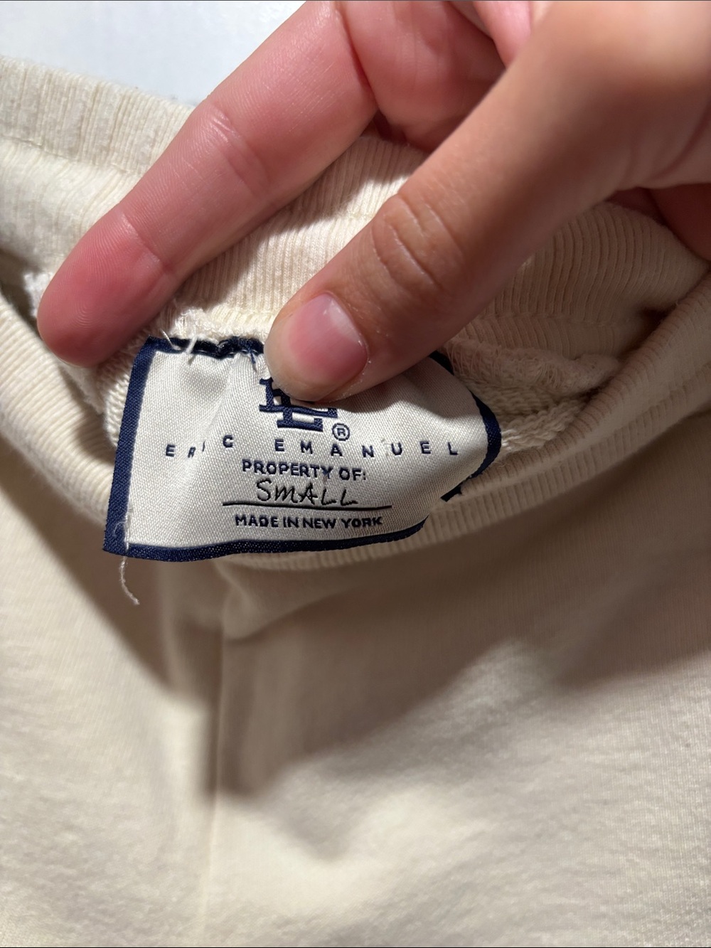 ERIC EMANUEL basic sweatpant joggers size small cream fire graphic - Picture 4 of 6